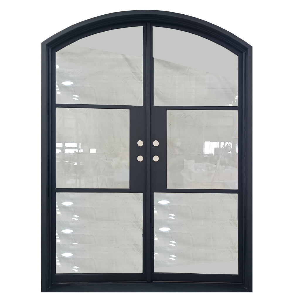 Light 3 Eyebrow - Double (Arriving 6/1/23)-Steel French Doors-Black Diamond Iron Doors