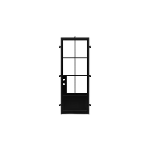 Pre-Order: Light 6 Single + Kickplate | Steel French Doors (Ships 22-24 Weeks)