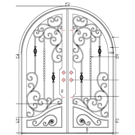 Big Sky 2 - Arch | Wrought Iron Door