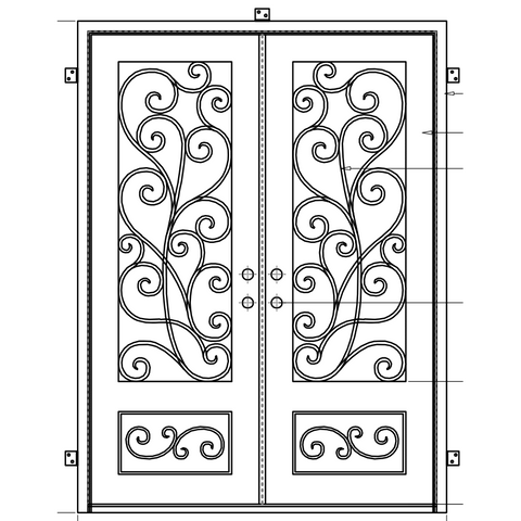 Pre-Order: Courchevel Double | Wrought Iron Door (Ships 22-24 Weeks)