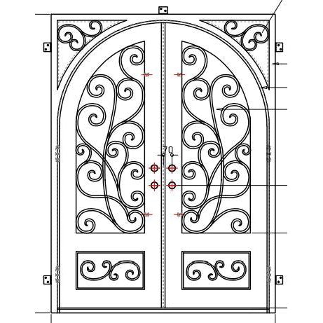 Pre-Order: Courchevel Double | Wrought Iron Door (Ships 22-24 Weeks)