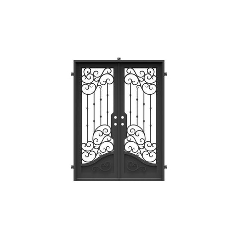 Pre-Order: Dallas Double (Cold Weather + Thermal Break) | Wrought Iron Door (Ships 22-24 Weeks)