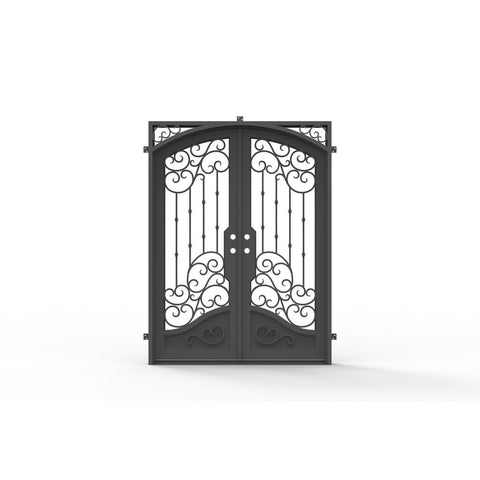 Pre-Order: Dallas Double (Cold Weather + Thermal Break) | Wrought Iron Door (Ships 22-24 Weeks)