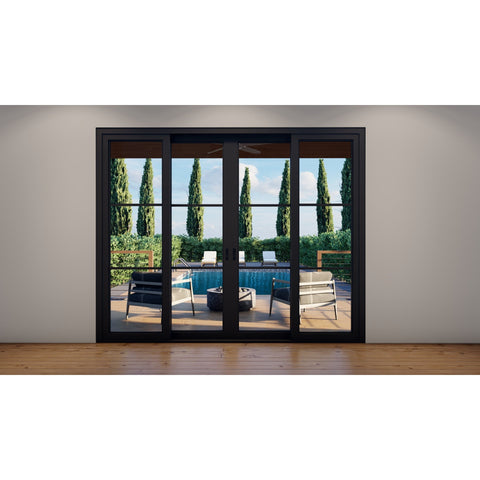 Pre-Order: Light 3 - 4 Panel (Fix - 2 Sliding - Fix) | | Steel Sliding Doors (Ships 22-24 Weeks)