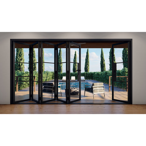 Pre-Order: Light 3 - 5+1 Panel | Steel Bi-Fold Doors (Ships 22-24 Weeks)