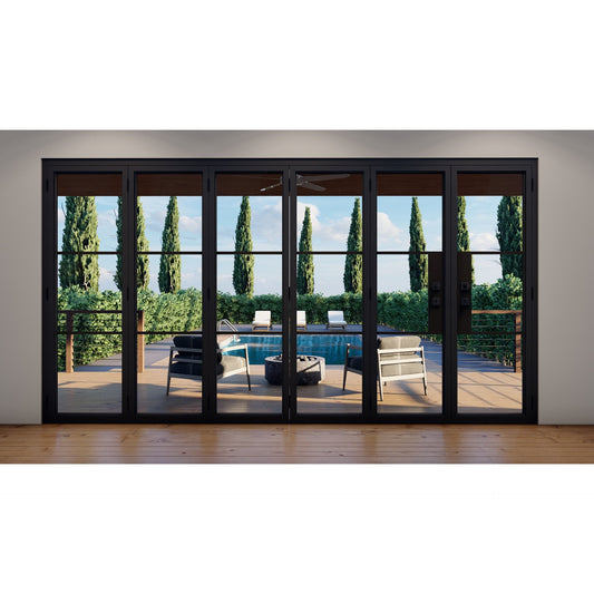 Pre-Order: Light 3 - 5+1 Panel | Steel Bi-Fold Doors (Ships 22-24 Weeks)