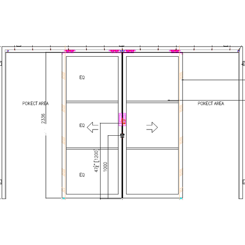 Pre-Order: Light 3 Interior - Double Pocket Door | Steel Pocket Doors (Ships 22-24 Weeks)