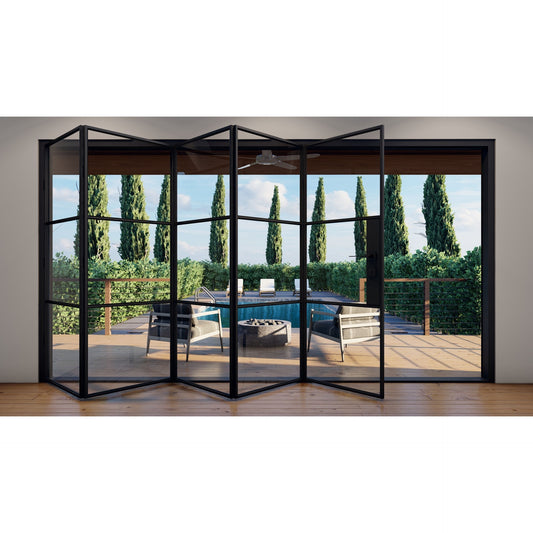 Pre-Order: Light 3S - 5 Panel (Cold Rolled Steel) | Steel Bi-Fold Doors (Ships 22-24 Weeks)