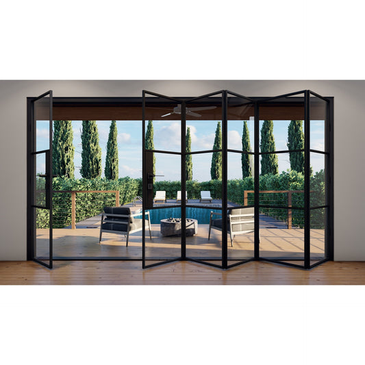 Pre-Order: Light 3S - 5+1 Panel (Cold Rolled Steel) | Steel Bi-Fold Doors (Ships 22-24 Weeks)