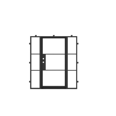 Light 3 - Single + Sidelights | Steel French Doors