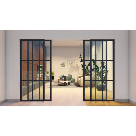 Pre-Order: Light 6 Interior Sliding Door | Steel Interior Doors (Ships 22-24 Weeks)