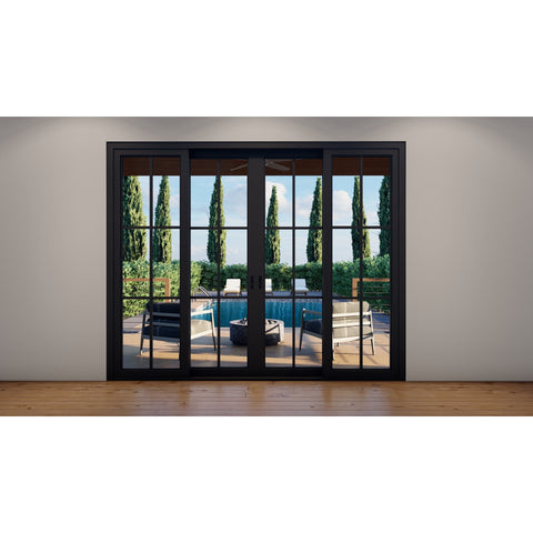 Pre-Order: Light 6 - 4 Panel (Fix - 2 Sliding - Fix) | Steel Sliding Doors (Ships 22-24 Weeks)