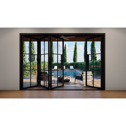 Pre-Order: Light 6 - 3 + 1 Panel | Steel Bi-Fold Doors (Ships 22-24 Weeks)