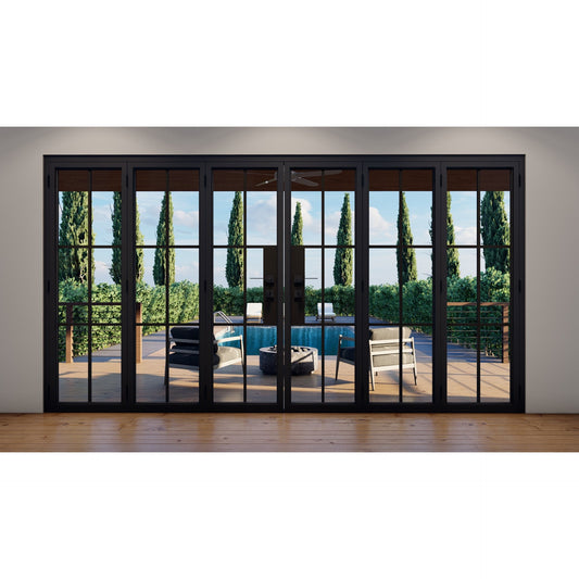 Pre-Order: Light 6 - 3+3 Panel | Steel Bi-Fold Doors (Ships 22-24 Weeks)