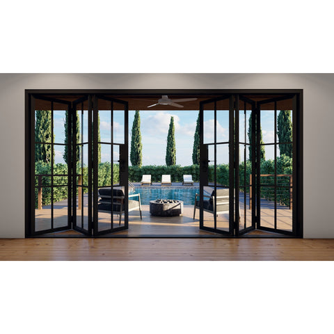 Pre-Order: Light 6 - 3+3 Panel | Steel Bi-Fold Doors (Ships 22-24 Weeks)