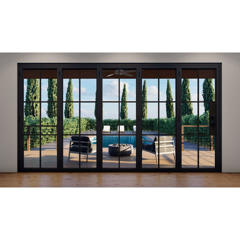 Pre-Order: Light 6 - 5 Panel | Steel Bi-Fold Doors (Ships 22-24 Weeks)