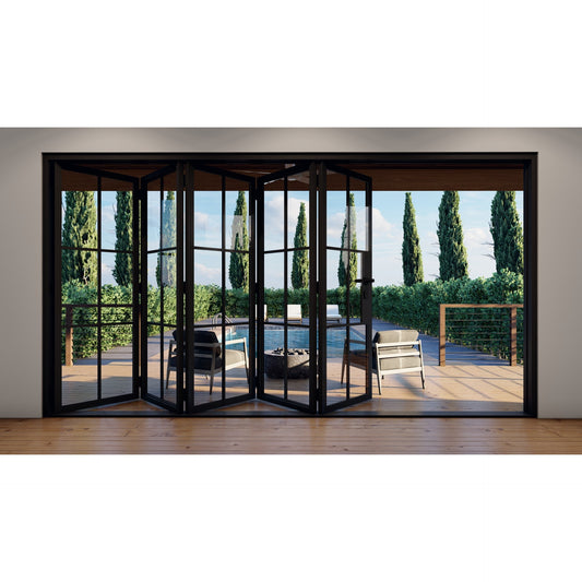 Pre-Order: Light 6 - 5 Panel | Steel Bi-Fold Doors (Ships 22-24 Weeks)