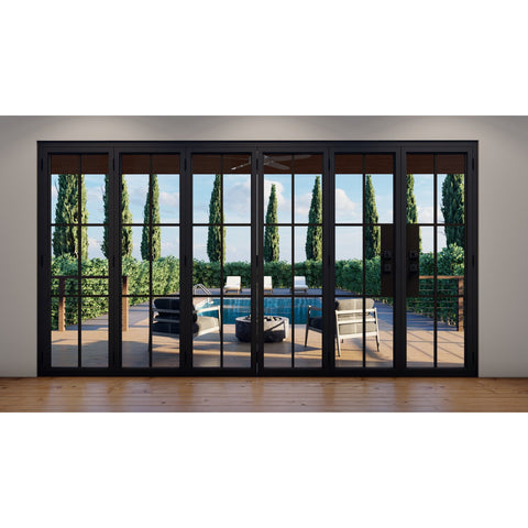 Pre-Order: Light 6 - 5+1 Panel | Steel Bi-Fold Doors (Ships 22-24 Weeks)