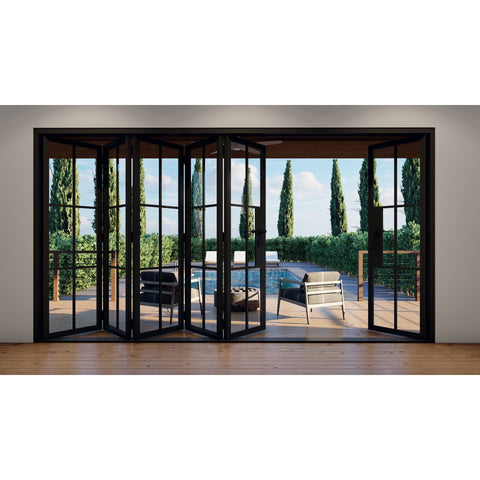 Pre-Order: Light 6 - 5+1 Panel | Steel Bi-Fold Doors (Ships 22-24 Weeks)