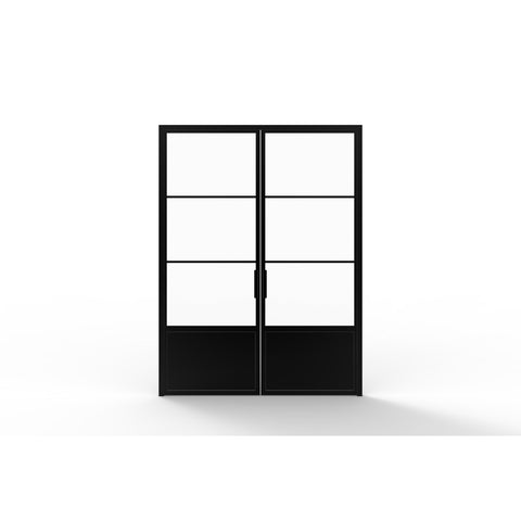 Pre-Order: Light 3 Interior - Double + Kickplate | Steel Interior Doors (Ships 22-24 Weeks)