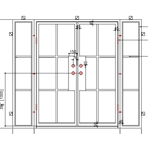 Light 6 - Double + Sidelights | Steel French Doors