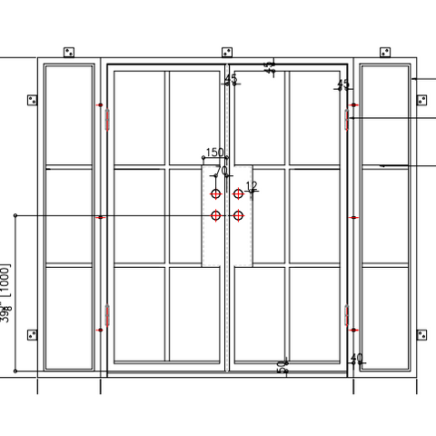 Light 6 - Double + Sidelights | Steel French Doors