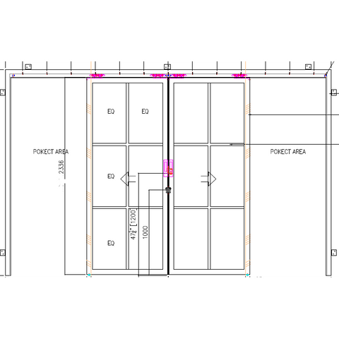 Pre-Order: Light 6 Interior - Double Pocket Door | Steel Pocket Doors (Ships 22-24 Weeks)