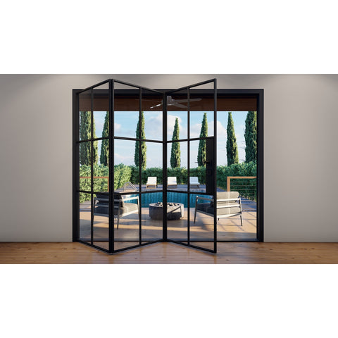 Pre-Order: Light 6S - 3 Panel (Cold Rolled Steel) | Steel Bi-Fold Doors (Ships 22-24 Weeks)