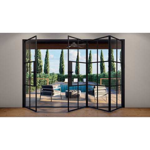 Pre-Order: Light 6S - 3+1 Panel (Cold Rolled Steel) | Steel Bi-Fold Doors (Ships 22-24 Weeks)