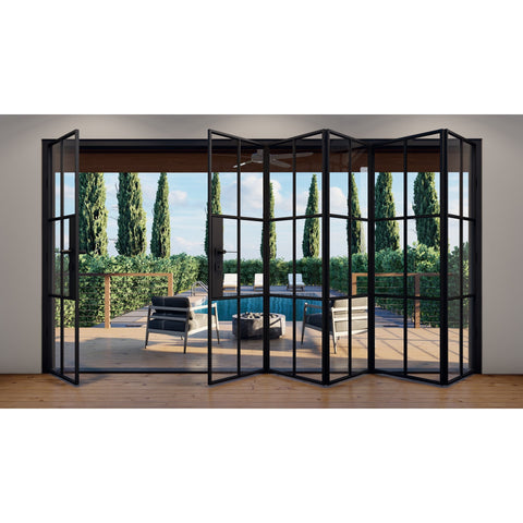 Pre-Order: Light 6S - 5+1 Panel (Cold Rolled Steel) | Steel Bi-Fold Doors (Ships 22-24 Weeks)