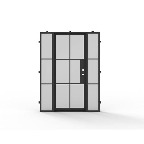 Pre-Order: Light 6 Single + Sidelights (Cold Weather + Thermal Break) | Steel French Doors (Ships 22-24 Weeks)