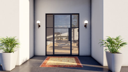 Light 3 - Single + Sidelights (Cold Weather + Thermal Break) | Steel French Doors