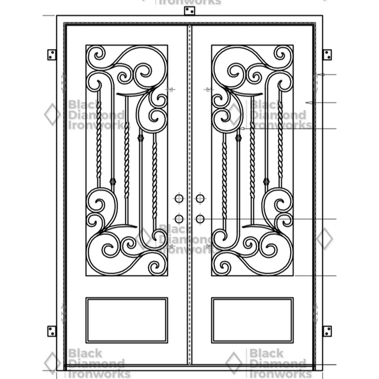 Pre-Order Val Gardena-Wrought Iron Doors-Black Diamond Iron Doors