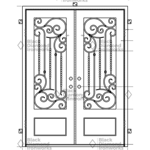 Pre-Order Val Gardena-Wrought Iron Doors-Black Diamond Iron Doors