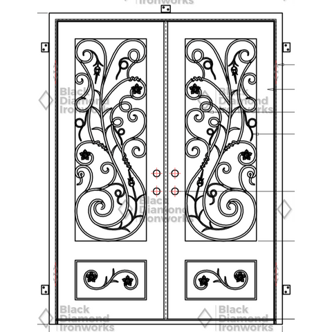 Pre-Order Steamboat Springs-Wrought Iron Doors-Black Diamond Iron Doors