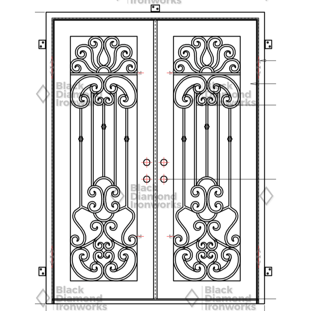 Pre-Order Heavenly-Wrought Iron Doors-Black Diamond Iron Doors