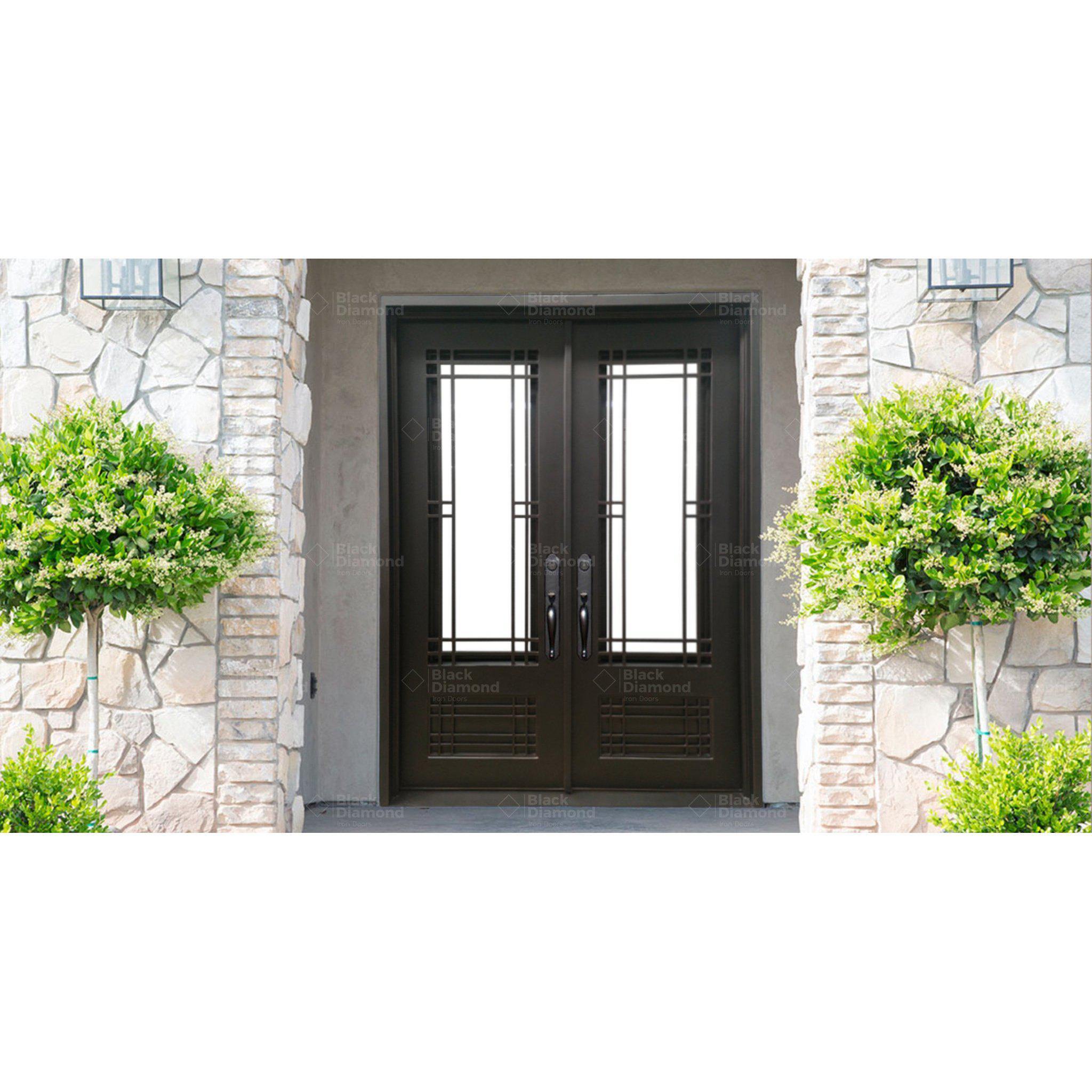 Mammoth Double-Wrought Iron Doors-Black Diamond Iron Doors