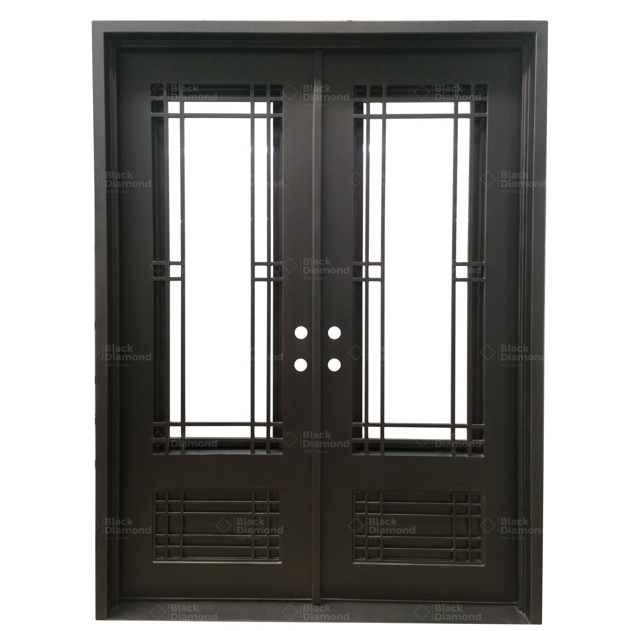 Mammoth Double-Wrought Iron Doors-Black Diamond Iron Doors