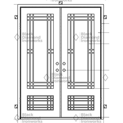 Mammoth Double-Wrought Iron Doors-Black Diamond Iron Doors