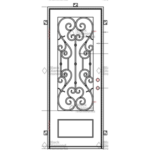 Pre-Order Lake Louise-Wrought Iron Doors-Black Diamond Iron Doors