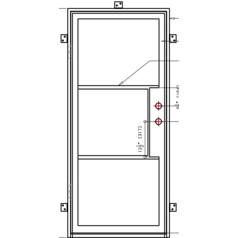 Pre-Order Light 3 - Single (Thermally Broken)-Thermally Broken Doors-Black Diamond Iron Doors