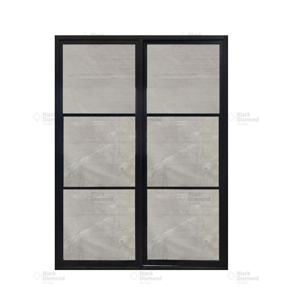 Light 3 Double Interior-Interior Steel Doors-Black Diamond Iron Doors