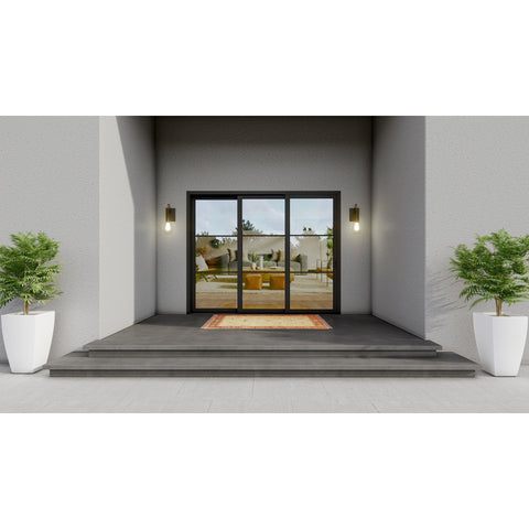 Pre-Order Light 3 - 3 Panel Sliding Door-Steel Sliding Doors-Black Diamond Iron Doors