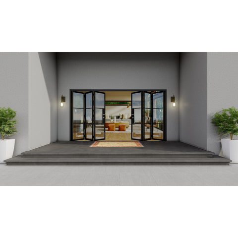 Pre-Order Light 3 - 3+3 Panel Bi-Fold Door-Steel Bi-Fold Doors-Black Diamond Iron Doors