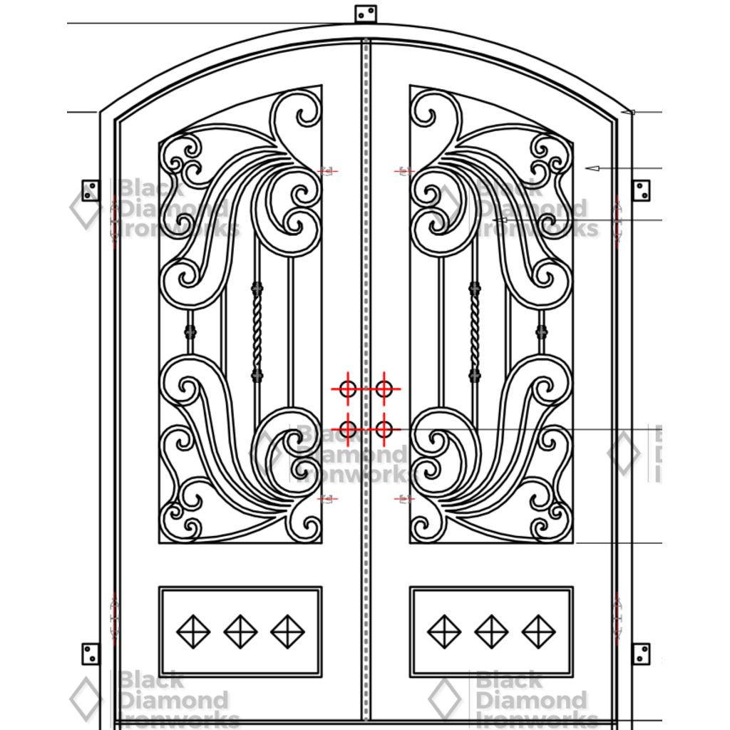 Pre-Order Vail-Wrought Iron Doors-Black Diamond Iron Doors