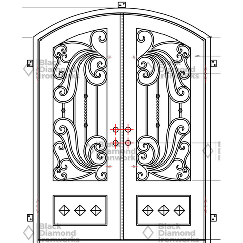 Pre-Order Vail-Wrought Iron Doors-Black Diamond Iron Doors