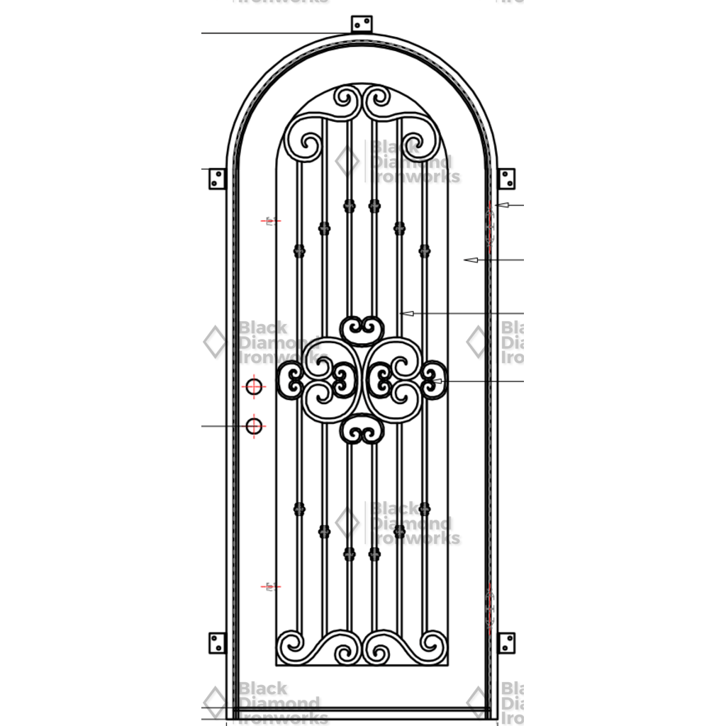 Pre-Order Portillo-Wrought Iron Doors-Black Diamond Iron Doors