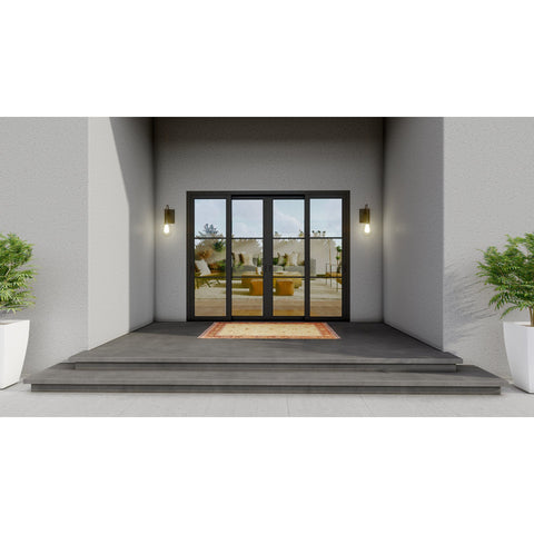 Pre-Order Light 3 - 4 Panel Sliding Door (Fix - 2 Sliding - Fix)-Steel Sliding Doors-Black Diamond Iron Doors