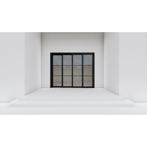 Pre-Order Light 3 - 4 Panel Sliding Door-Steel Sliding Doors-Black Diamond Iron Doors