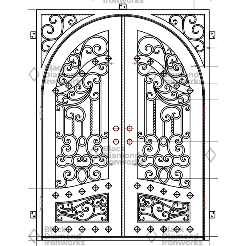 Pre-Order Aspen-Wrought Iron Doors-Black Diamond Iron Doors